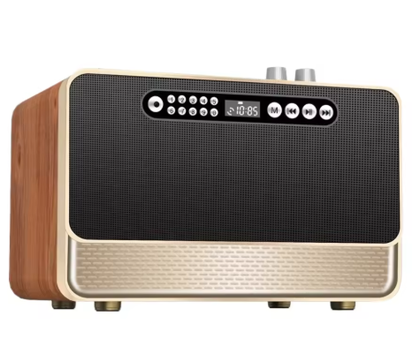 Altavoces inalámbricos Bluetooth Subwoofer de doble bocina de madera Radio FM retro de alta fidelidad Escritorio 30W